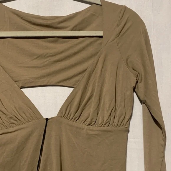 The Line by K Oisin Tan Cut Out Long Sleeve Shirt - Picture 6 of 10